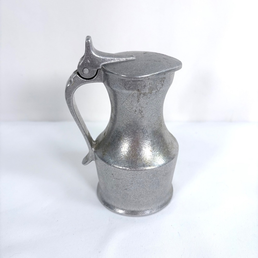 Wilton Armetale Pitcher Silver Pewter-Like Hinged Lid Tavern Style 5in